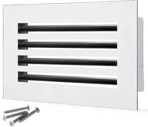 lot 421392 image: 10x8 Modern AC Vent Cover   Decorative Air Vent Register Grille, Linear Slot Diffuser, Adjustable Airflow, Quiet Operation, HVAC Vent Cover for Ceiling, Wall & Floor, White Aluminum Alloy