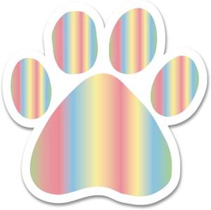 lot 421415 image: GEEKBEAR Pawprint Car Magnet - Colorful, Reflective, Weather-Resistant - 4.7 x 4.7 inch (Gradient)