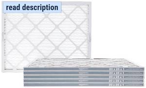 lot 321289 image: Amazon Basics 20x25x1 Air Filter 6-Pack, MERV 8 AC Furnace Filters, Removes Dust, Electrostatic, Allergy Control (Actual Size 19.75 x 24.75 x 0.75)