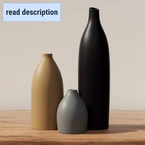 lot 421372 image: Decorative Flower Vase Set, Rustic Modern Farmhouse Style, Ceramic Vases for Home Decor, Kitchen Island Shelf Shelves Bookshelf Mantle Fireplace Tv Console Entryway Table Decor (Multicolor)