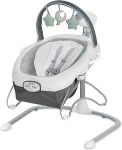 lot 401269 image: Retails for $180 Graco Soothe  n Sway LX Portable Baby Swing and Baby Bouncer Bouncer, Multi Direction Seat, 2 Speed Vibration, Derby