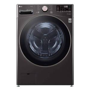 lot 11373 image: LG - 4.5 Cu. Ft. High-Efficiency Stackable Smart Front Load Washer with Steam and Built-In Intelligence - Black Steel