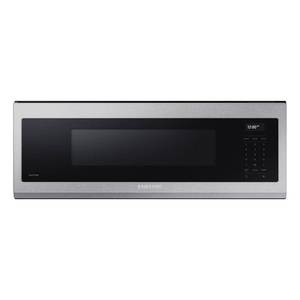 lot 11397 image: Samsung - 1.1 cu. ft. Smart SLIM Over-the-Range Microwave with 550 CFM Hood Ventilation, Wi-Fi & Voice Control - Stainless Steel