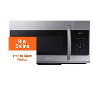 lot 11399 image: Samsung - 1.7 Cu. Ft. Over-the-Range Microwave - Stainless Steel