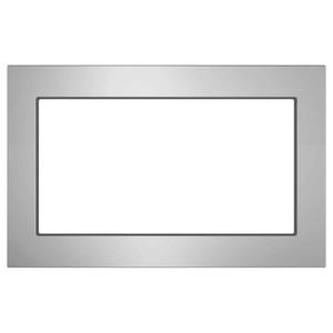 lot 11417 image: GE - 27in Built-In Microwave Trim Kit - Stainless Steel Model Number JX7227SLSS