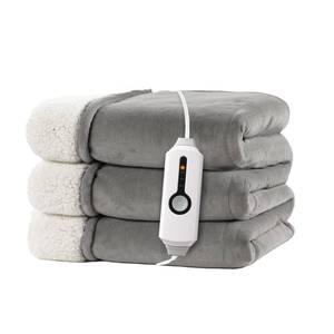 lot 1366 image: RALYSUN Electric Heated Blanket 72x84 Full Size - Dual-Sided with Microplush & Sherpa Fabric, 4 Heat Settings & 10 Hours Auto Off, Machine Washable - Light Gray