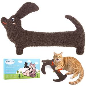 lot 2007 image: ETEKYER Refillable Catnip Toy for Cats - 13.77 Inch Large Cat Kicker Toy for Indoor Kittens, Crinkly Sound Interactive Kitty Toy Teeth Cleaning Fun