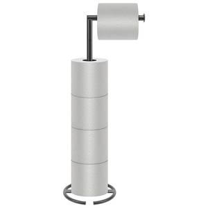 lot 2031 image: NearMoon Bath Toilet Paper Holder Stand- Modern Tissue Roll Holder Standing with Balanced Base, Rustproof Toilet Roll Holder for BathroomKitchen Countertop (Matte Black, Metal Base)