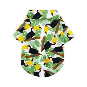 lot 2044 image: Hawaiian Dog Shirt �� Lightweight and Breathable Summer T-Shirt with Tropical Prints, Fun Beach Outfit for Small, Medium, and Large Dogs, Perfect for Hot Days and Outdoor Vacation.Hornbill M