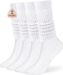 lot 2045 image: Buauty Slouch Socks for Women, Soft Extra Long Chunky Scrunch Knee High Sock Winter Knit Slouchy Socks leg warmmers