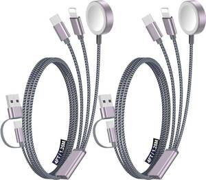lot 2049 image: 2Pack Multi Charging Cable Cord for Travel Vacation Essentials,Apple Watch Charger,iPhone 17 Charger,3-in-2 USB AType CLightning Cable for iWatch,iPhone 17-11,Xbox Series X&S,Airpods,Home,Office