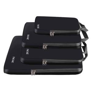 lot 2057 image: BAGAIL 4 Set6 Set8 Set Compression Packing Cubes Travel Accessories Expandable Packing Organizers (Cloth Pattern, 4-Black)