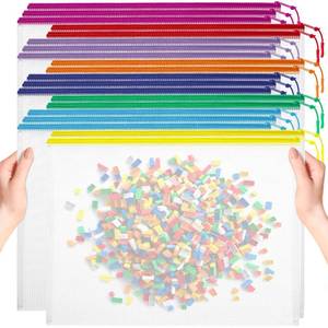 lot 2066 image: 20pcs Mesh Zipper Pouch Bags, Puzzle Bags, A3 17x12 Inches Large Reusable Pouches for Organizing Classroom and Storage, Extra Large Zipper Pouch, Board Game Storage
