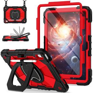 lot 2069 image: Scnioy Case for iPad 10th Generation 10.9 Inch (2022), iPad (A16) 11th Generation 11 Inch (2025), Rugged i Pad Case 10th Gen with 360°Rotating Stand Screen Protector Pen Holder Shoulder Strap, Red