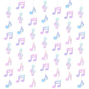 lot 2074 image: Cindeer 8 Pcs Music Notes Party Decorations Musical Birthday Hanging Decorations Music Notes Paper Garland Banner for 50s 80s Birthday Baby Shower Wedding Party Supplies Ceiling Decor(Iridescent)