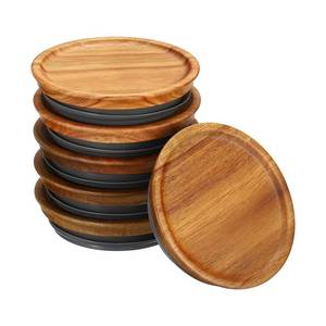 lot 2077 image: PATIKIL Wide Mouth Mason Jar Lids Wooden Storage Canning Jar Lids Ball Jars Wooden Lids with Airtight Silicone Seal Ball Wooden Lids for Mason Jars (6 PCS)