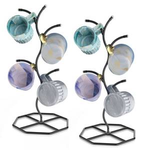 lot 2087 image: Beesini 2 Pack Coffee Mug Holders Tree, Metal Mug Holder, Decorative Mug Rack, Mug Cup Tree for Kitchen Decor Organizer, Black