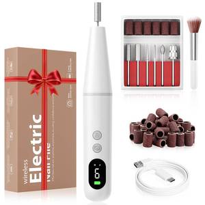 lot 2105 image: Electric Nail Drill Kit, Electric Nail File Cordless Nail Drill Machine for Acrylic Gel Dip Powder Nails, Professional Portable Manicure Pedicure Rechargeable Lightweight for Home Salon Use