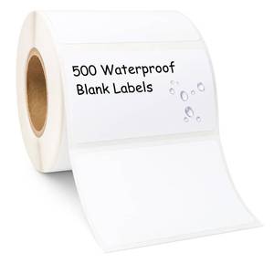 lot 2106 image: Blank Waterproof Label Stickers, White Write-On Polypropylene Labels with Strong Permanent Adhesive, 70mm x 40mm (2.8�� x 1.6��), 500Roll, Durable for Bottles, Storage Bins, Pantry & Cleaning Supplies