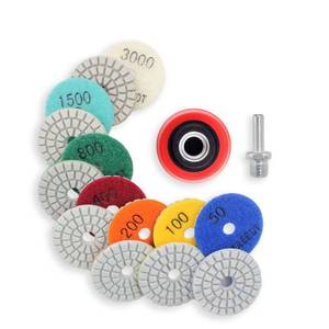 lot 2108 image: FINGLEE DT 2 Inch Diamond Polishing Pads with 7Pcs Dry Wet Granite Stone Polish Pad Kit for Drill��50-3000 Grit Polishing Pad (7Pcs DryWet Pads1 Drill Adapter)