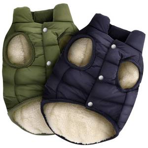 lot 2432 image: Syhood 2 Pieces Dog Jacket 2 Layers Fleece Lined Dog Jacket Warm Soft Windproof Small Pet Coat for Winter Cold Weather(S,Navy,Green)