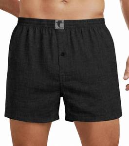 lot 2433 image: LUFT Mens Boys Man Linen Soft Comfortable Moisture Wicking Warm Hot Weather Stretchy Elastic Waistband Breathable Seamless Trunks Briefs Underpants Underwear Boxer Shorts, Black XL