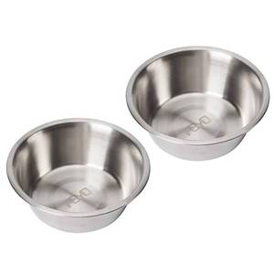 lot 2437 image: FOYO Stainless Steel Pet Bowls Set - Cat and Dog Small Bowls, 12 OZ Food and Water Dishes, Set of 2