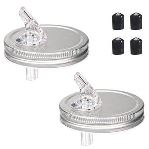 lot 2440 image: A 2 pack wide mouth pour spout lid for mason jar,Free flow pour spout for wide mouth mason jar 3.4 in,Perfect for any liquidLeak-Airtight Leak Proof and built to last