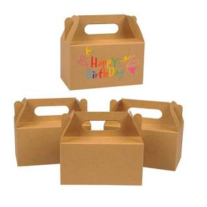 lot 2443 image: LOKQING 7x3.85x3.85 Inches Party Favor Box Brown Treat Boxes Kraft Gable Boxes Paper Gift Box for Baby Showers Birthday Party Wedding(25 Pack)