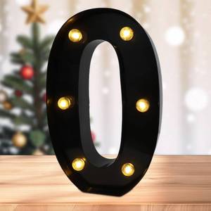 lot 2458 image: LED Marquee Numbers, 2026 Light Up Numbers for Party, Small Light Up Letters, Battery Powered Lighted Number for Birthday or Home Decor (Black, 0)