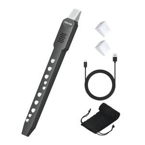 lot 2471 image: KONIX Electronic Wind Instrument, DC02 Pro Digital Wind Instrument with 10 Musical Tones, MIDI Bluetooth, Built-in Battery, EWI Instrument for Beginners, Black