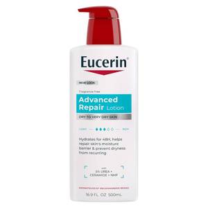 lot 2473 image: Eucerin Advanced Repair Body Lotion for Very Dry Skin, Unscented Lotion Formulated with Ceramides, 16.9 Fl Oz Bottle