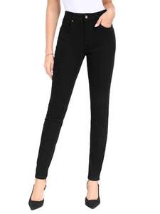lot 2480 image: SEVEGO Tall Womens 32 Inseam Skinny Jeans Mid-Rise Stretchy Slim Fit Denim Pants Long Classic Trousers Black, 27