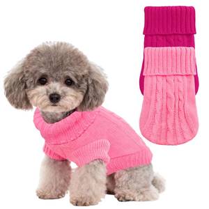 lot 2485 image: Sdfvsdg 2 Pcs Cutie XXS Dog Sweater Turtleneck Knitted Warm Puppy Sweater Small Dogs Solid Clothes Winter Pet Cat Sweaters Cold Weather Puppy Clothes