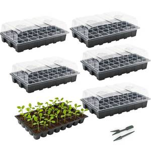 lot 5955 image: Mr. Pen- Seed Starter Tray Kits, 5 Set, Total 200 Cells, Durable Plant Germination Trays with Humidity Vented Domes and Bases, Ideal for Seed Starting, Indoor Gardening and Greenhouse