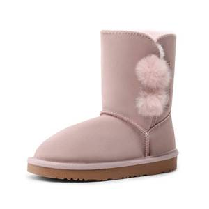 lot 5963 image: DREAM PAIRS Girls Boots Kids Boys Winter Snow Mid Calf Boots Faux Fur Lined FuzzyChic Kids Lolly for Little KidBig Kid,Size 5 Big Kid,Pink