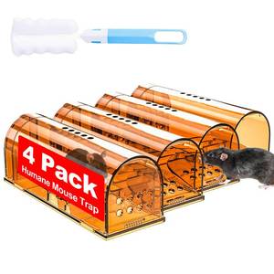 lot 5995 image: A4 Pack Humane Mouse Traps Indoor for Home, Live Mouse Traps No Kill, Reusable Mice Small Rat Trap Catcher for House & Outdoors