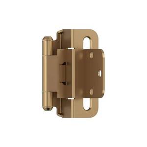 lot 6013 image: Champagne Bronze 38 in (10 mm) Inset Self Closing, Partial Wrap Cabinet Hinge (2-Pack)
