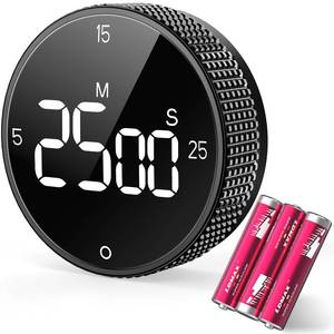 lot 6016 image: Allbean Magnetic Kitchen Timer for Cooking with Loud Alarm - Large LED Display Rotating Countdown Pomodoro Timer, Preset 51525 Mins Easy for Seniors and Kids��for Baking Grilling Studying
