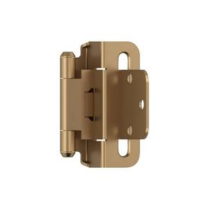 lot 6036 image: Amerock BPR7565CZ Cabinet Hinge 38 in (10 mm) Inset Self Closing Partial Wrap Champagne Bronze Kitchen Cabinet Door Hinge 1 Pair Functional Hardware
