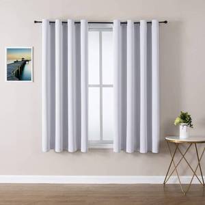 lot 6037 image: ChrisDowa Grommet Room Darkening Curtains for Bedroom and Living Room - 2 Panels Set Thermal Insulated Blackout Curtains (Greyish White, 52W x 63L
