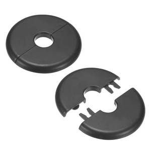 lot 6089 image: M METERXITY 2-Pack Wall Split Flange, for 0.6 Inch16mm OD Pipe ABS Escutcheon Plate Round Self-Adhesive Plumbing Cover Plates for Water PipeFaucet Black