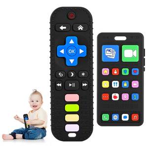 lot 6091 image: Teething Toy for Baby 3 6 12 18 Months, Realistic Remote Control and Mobile Phone Baby Teether Toy, Babys Chew Toys, Food Grade Silicone Teething Toys for Infants, BPA Free, for Babies Gum Relief
