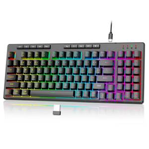 lot 6456 image: Redragon K517 Pro Wireless Gaming Keyboard, RGB Backlit, Tri-Mode BT2.4GHzUSB-C, Mechanical Feel 94 Keys Computer Keyboard with 4 Macro Keys, Number Pad, 4000mAh Battery for WinMAC