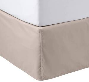 lot 6471 image: Amazon Basics Lightweight Pleated Bed Skirt, Wrinkle and Fade Resistant, Machine Washable, Queen, Taupe