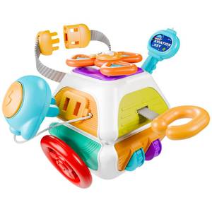 lot 6475 image: iPlay, iLearn 10 in 1 Baby Busy Board Cube, Montessori Sensory Toy Toddler 1-3, Infant Carseat Plane Travel Game, Kid Education Learning Activity, Birthday Gift 9 10 12 18 Month 1 2 Year Old Boy Girl