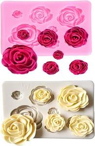 lot 6482 image: A2PCS Rose Flowers silicone molds Cake Chocolate Mold wedding Cake Decorating Tools Fondant Sugarcraft Cake Molds