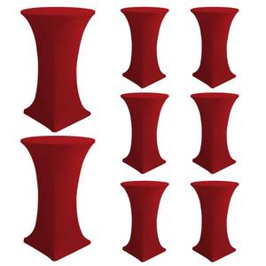 lot 9115 image: Enjoyidea Cocktail Table Covers-Spandex Round High Top Table Cloths 8 Pack 32x43 Inch-Red Stretch Fitted Christmas Tablecloth for Pub Bistro Highboy Party Event Banquet Height Folding Satnding Tables