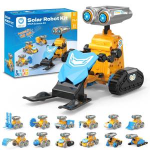 lot 9134 image: Sillbird Solar Robot Building Kit STEM Gift for Kids Aged 8-14, 21 in 1 DIY Science Educational Sets for Boys Teens Birthday, Battery or Sun Powered Buildable Robotic Toys with 211 Pieces