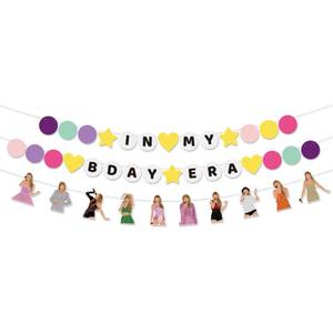 lot 10007 image: Pre-strung In My Birthday Era Banner Friendship Bracelet Garland for Singer Birthday Party Decorations Bday Photo Booth Backdrop, HBD Sign Supplies